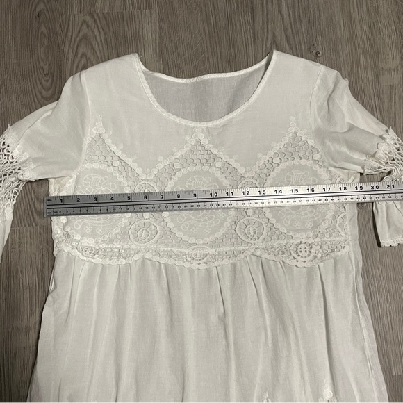 White Cotton and Lace Cover Up Dress - Picture 3 of 5